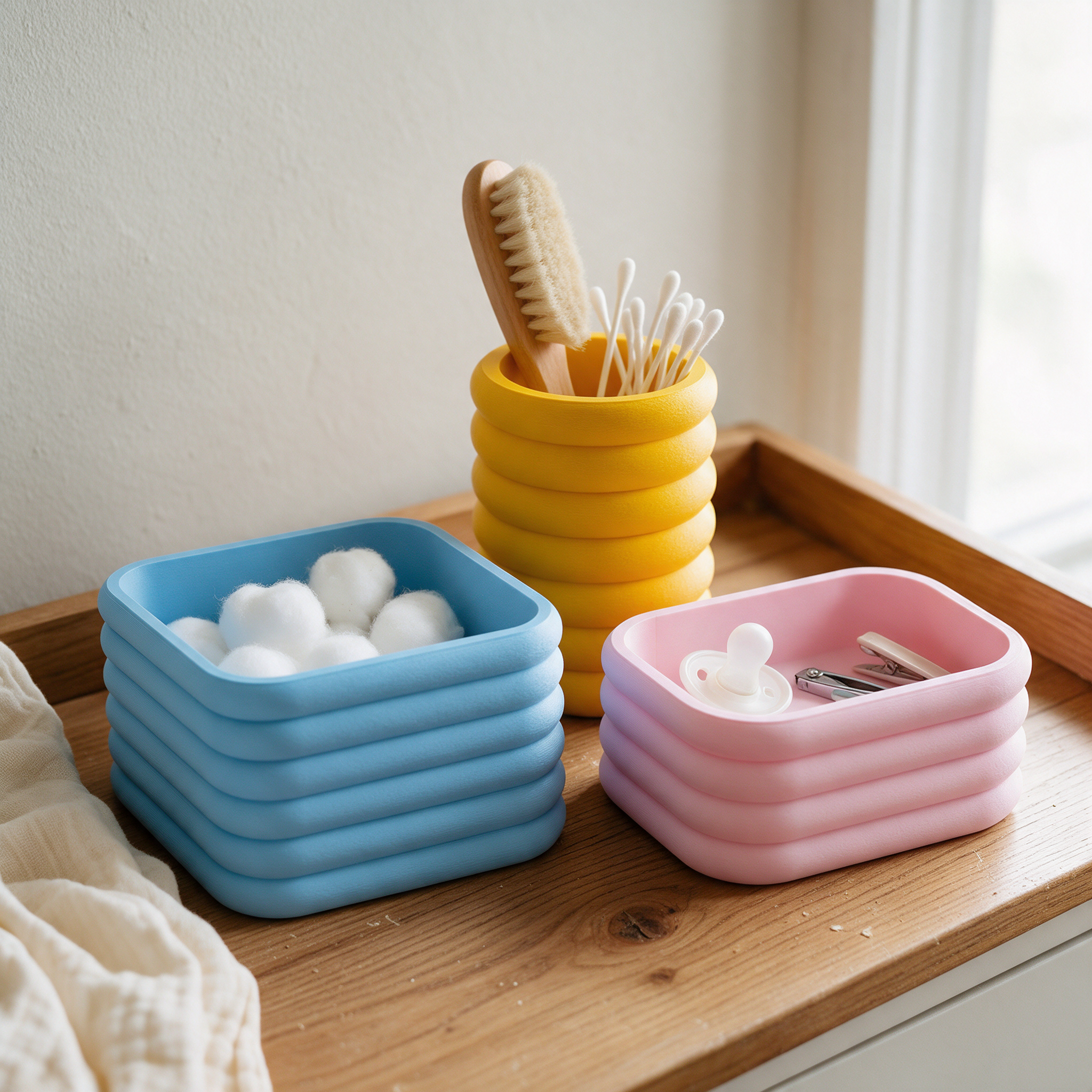Kit Organizador Cores Variadas — 3 peças e bandeja