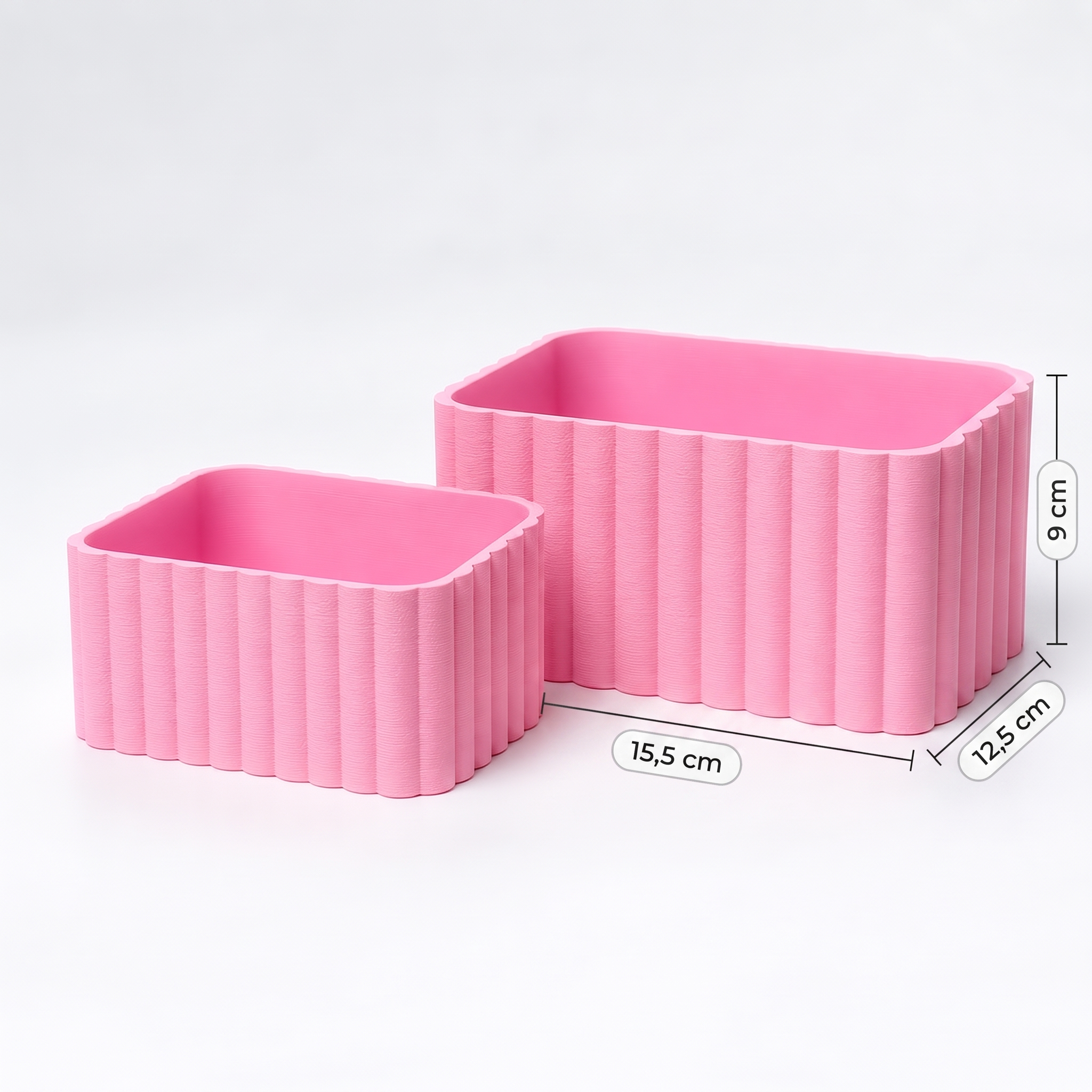 Organizador de fraldas com medidas de 15,5 × 12,5 × 9 cm