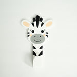 Cabideiro infantil de zebra com gancho branco