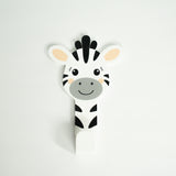 Cabideiro infantil de zebra com gancho branco