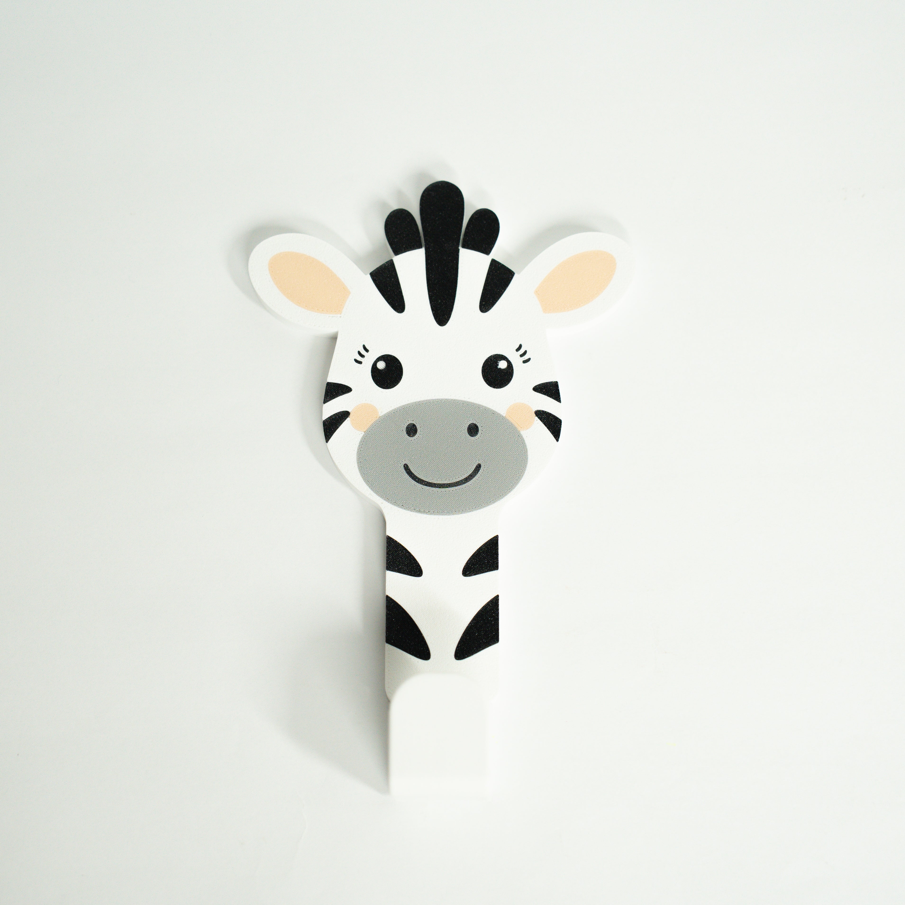 Cabideiro infantil de zebra com gancho branco
