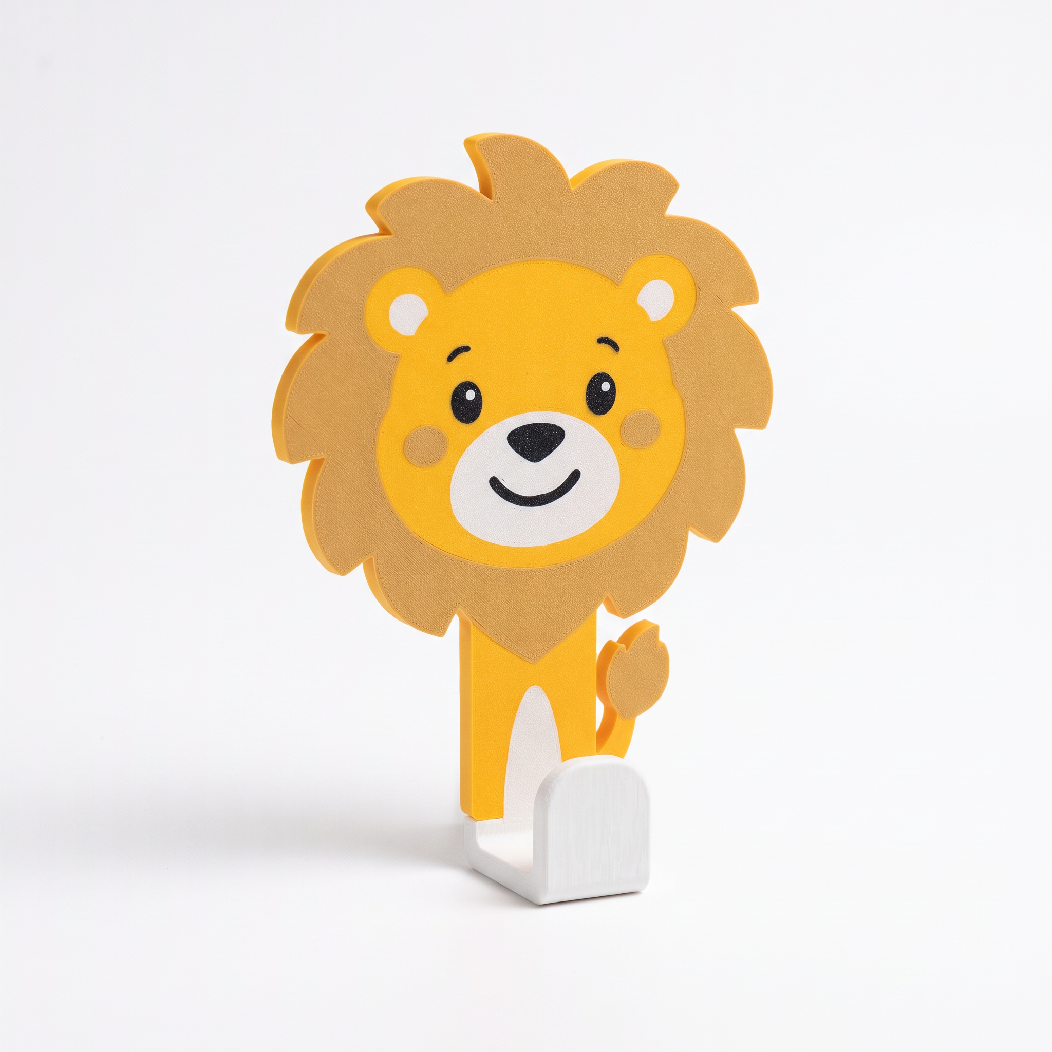 Cabideiro infantil de leão com gancho branco